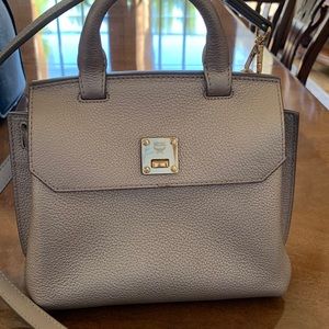 MCM Milla Spike Silver Park Avenue Leather Mini Bag Purse